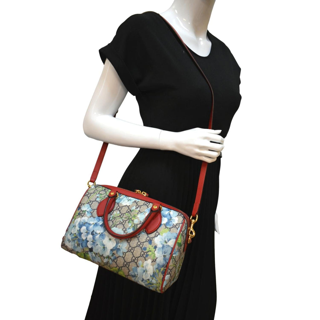 GUCCI Floral Blooms Small GG Supreme Monogram Boston Bag 546314