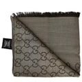 Gucci GG Wool Silk Scarf Tan