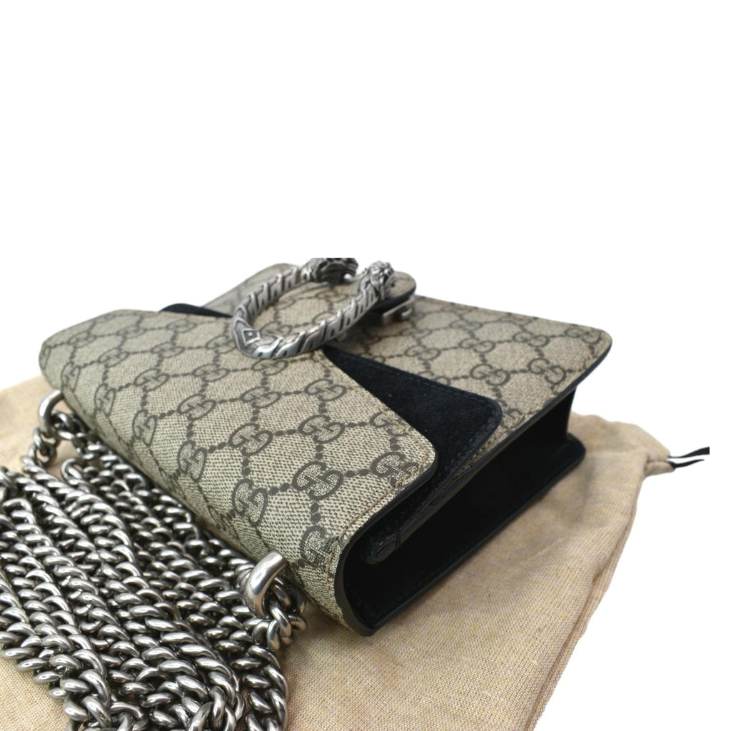 GUCCI Dionysus Mini GG Supreme Canvas Crossbody Bag Beige 421970