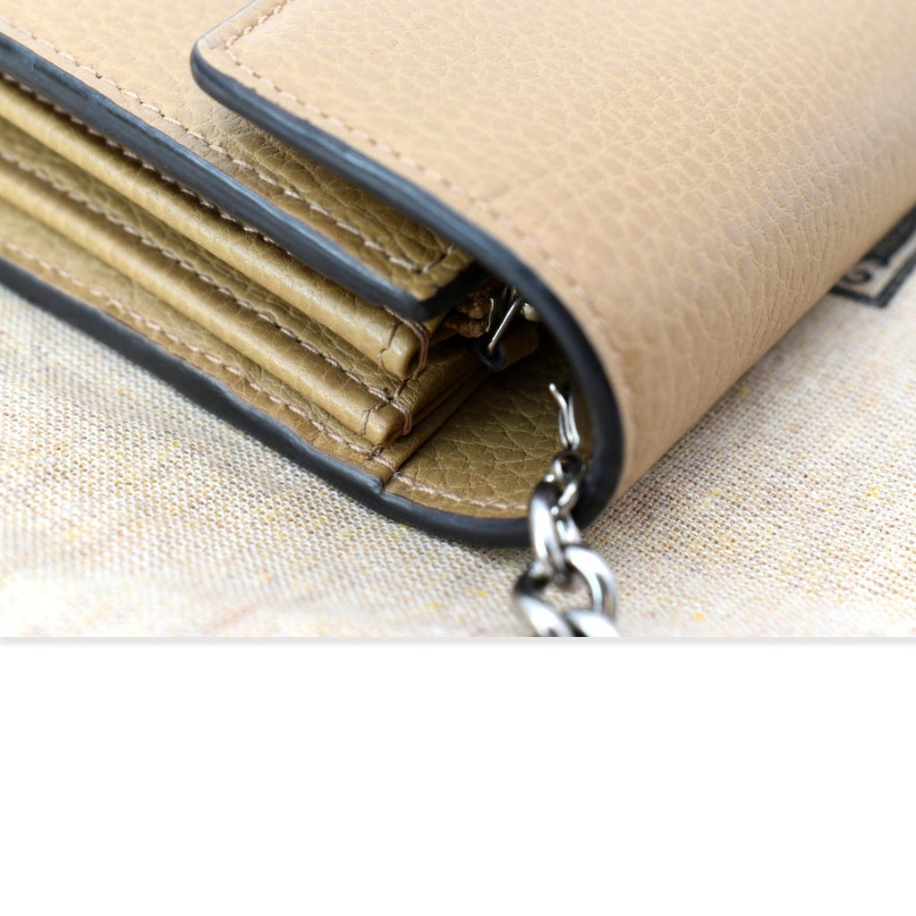 GUCCI Dionysus Mini Leather Chain Shoulder Bag Tan 401231