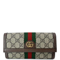 GUCCI Ophidia GG Continental Supreme Canvas Wallet Beige 523153