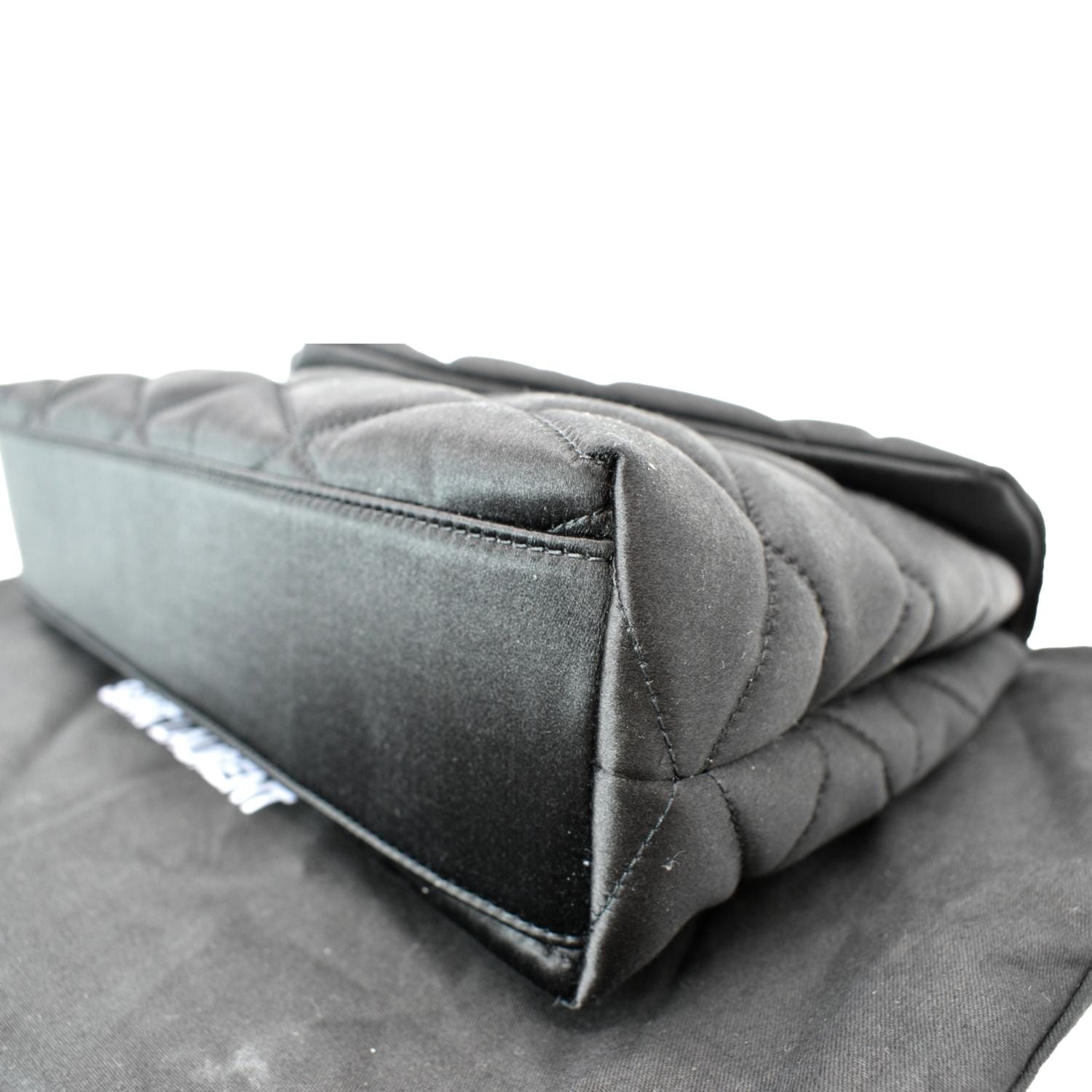 YVES SAINT LAURENT Sade Large Satin Clutch Black