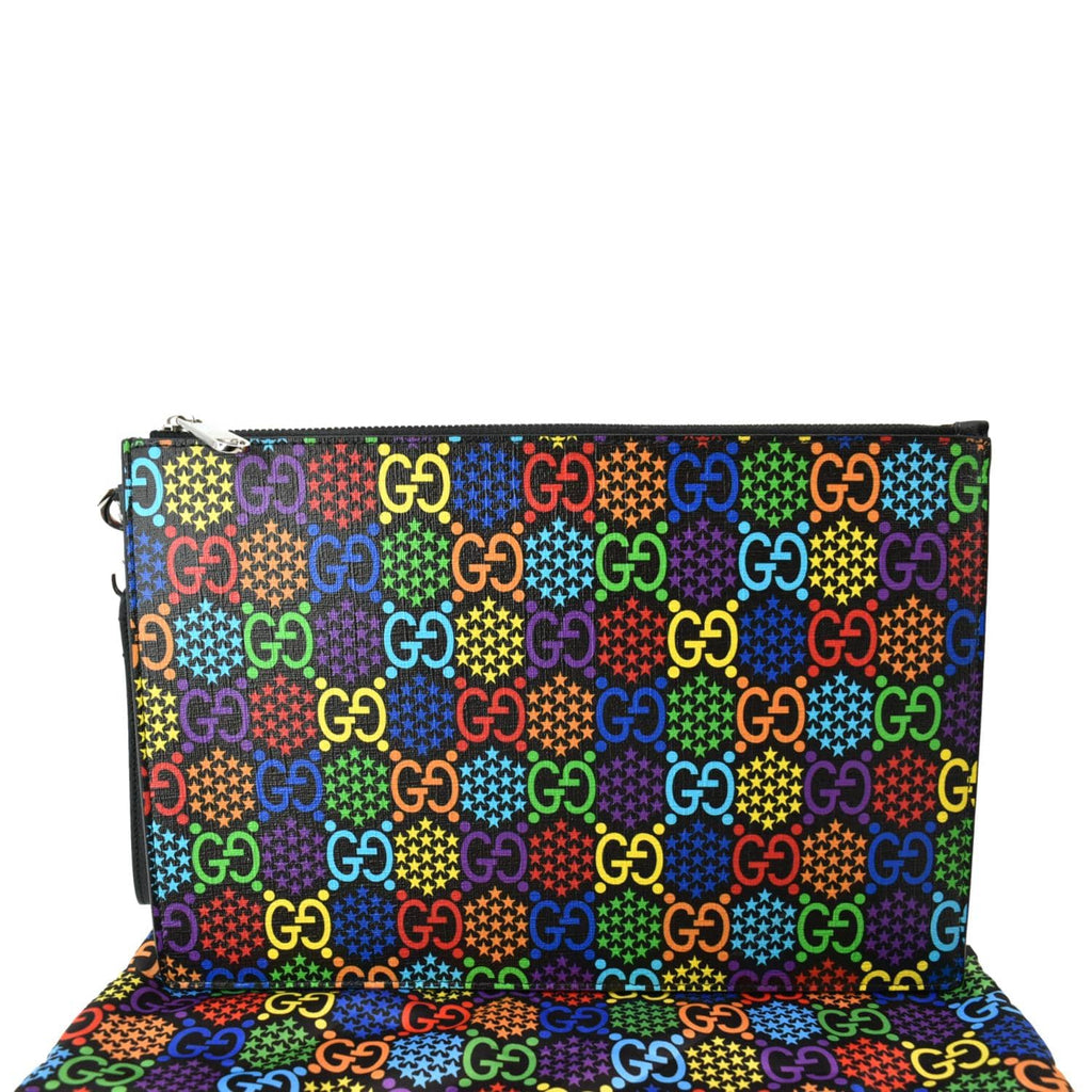 GUCCI GG Psychedelic Supreme Canvas Clutch Multicolor 601087