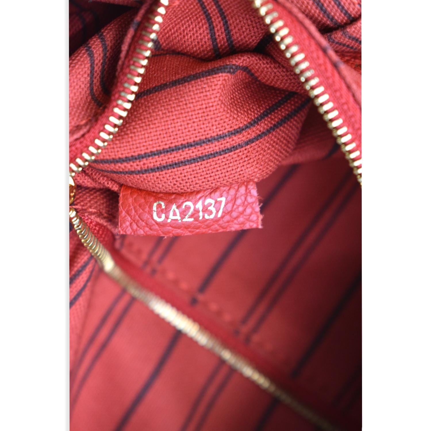 LOUIS VUITTON Sorbonne Monogram Empreinte Leather Backpack Red