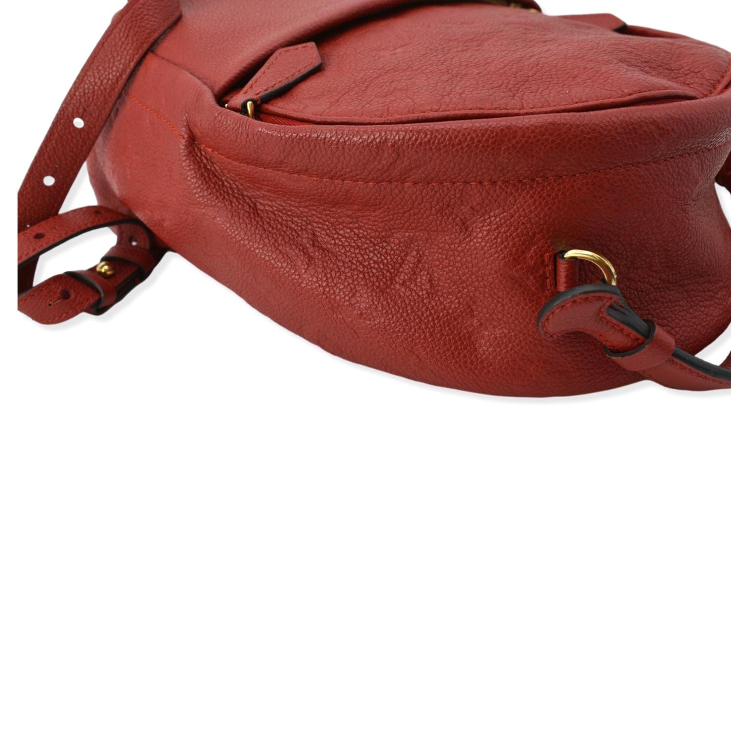 LOUIS VUITTON Sorbonne Monogram Empreinte Leather Backpack Red