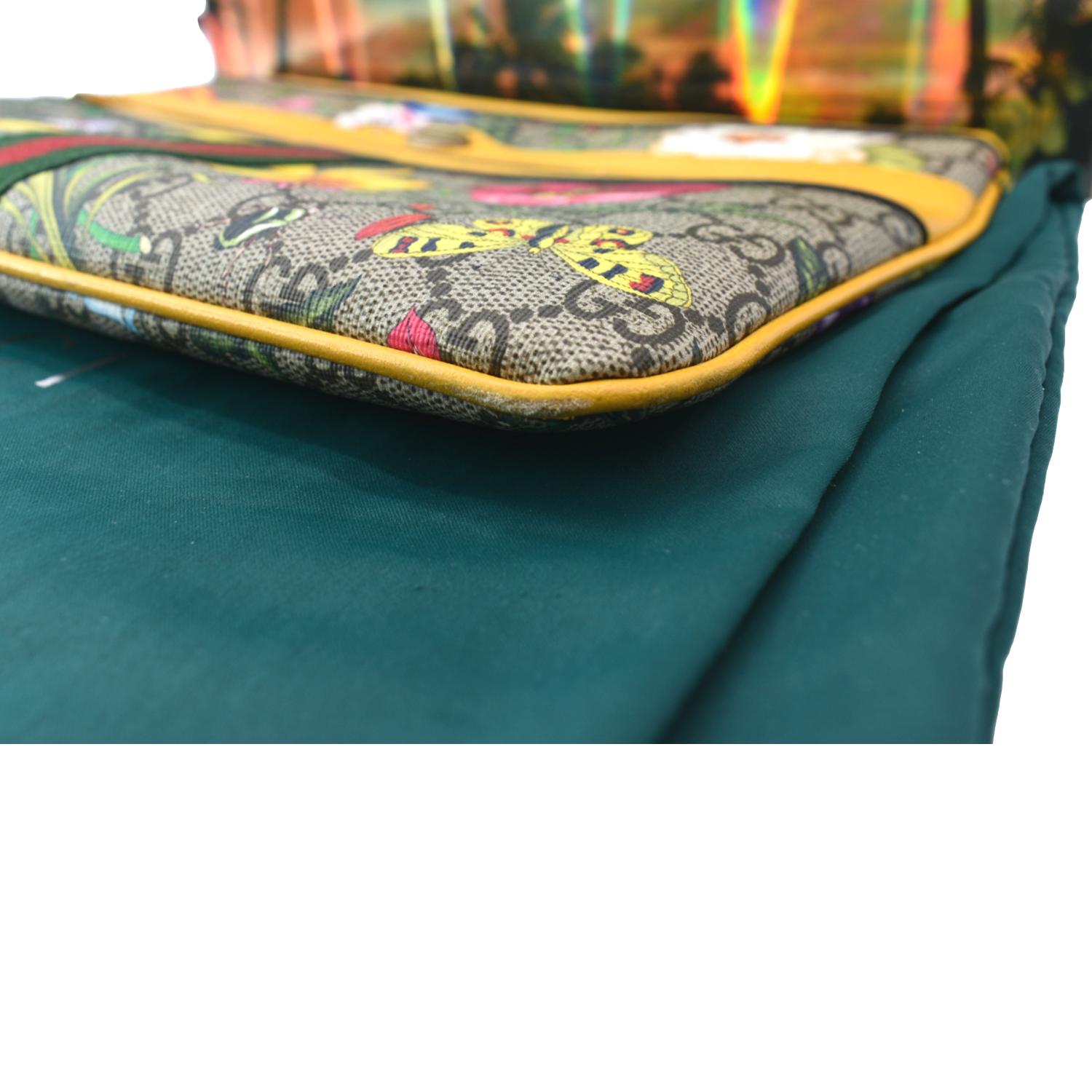 GUCCI Large Ophidia Flora GG Monogram Leather Pouch Clutch Bag Multicolor 517551