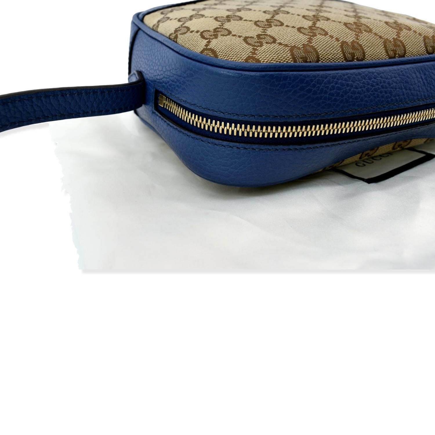 GUCCI Bree GG Canvas Leather Crossbody Bag Beige 449413