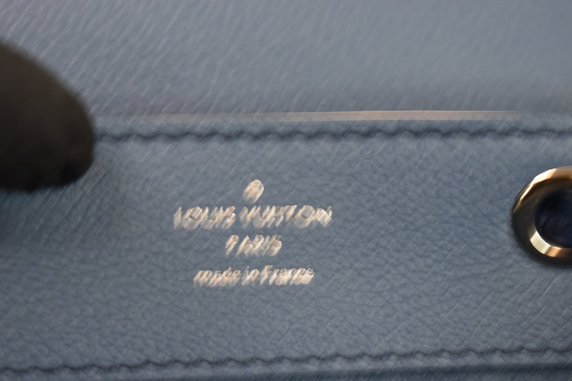 LOUIS VUITTON Lockme Calfskin Leather Backpack Blue/Beige
