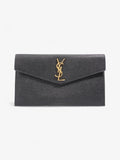 Saint Laurent Uptown Clutch Black Grained Leather
