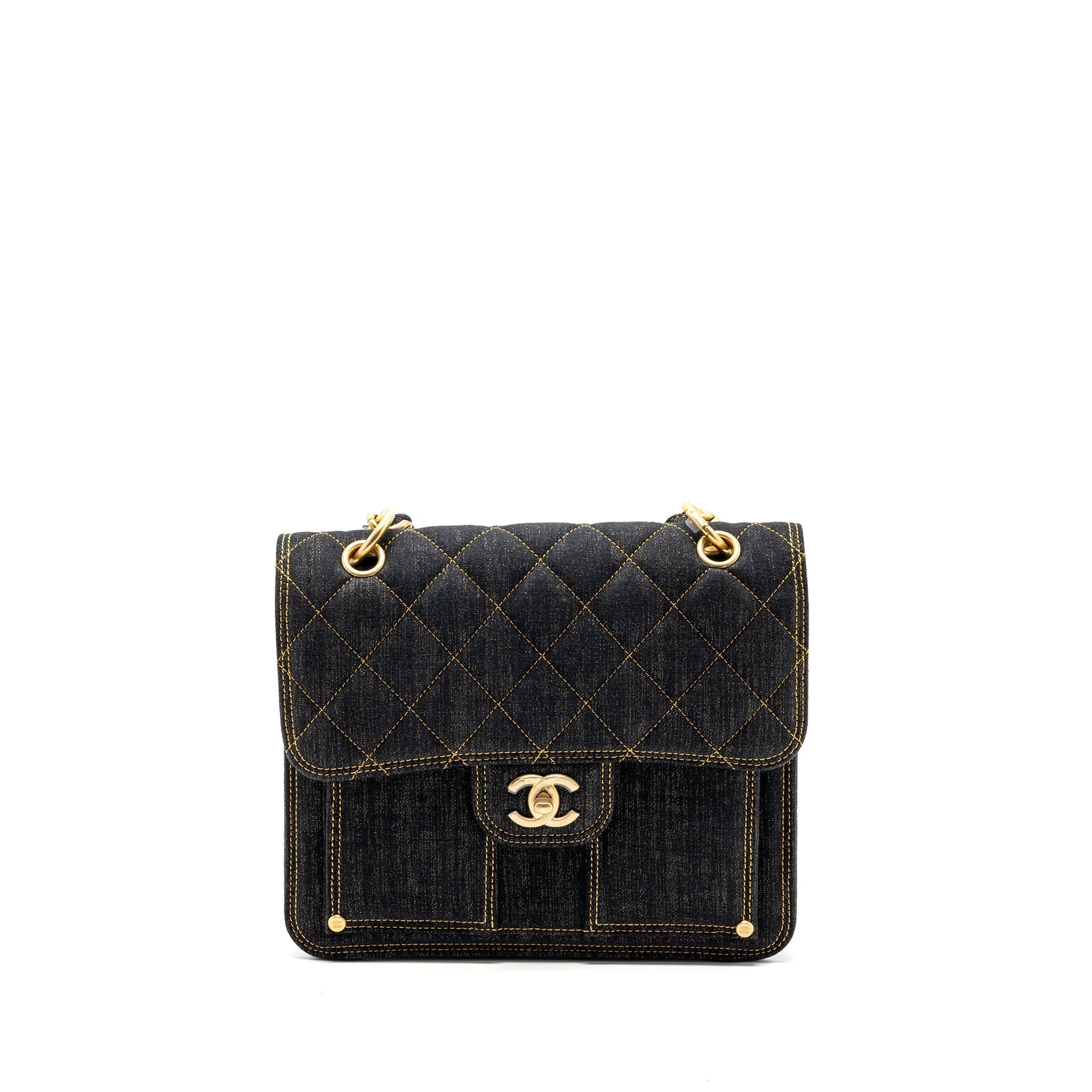 Chanel 23S flap backpack denim dark blue Brushed  (microchip)