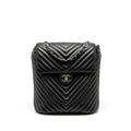 Chanel Urban Spirit Backpack Chevron Calfskin Black