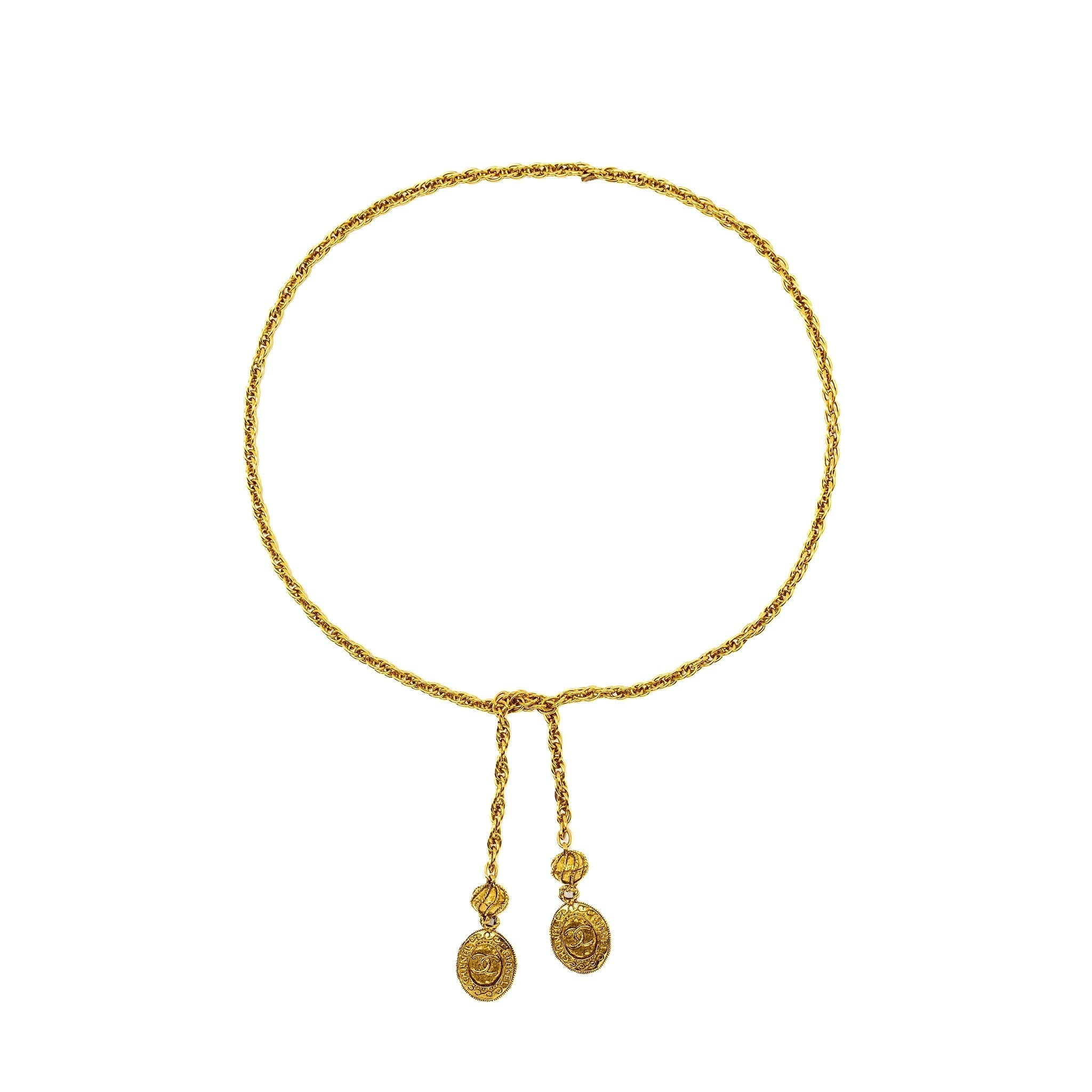Chanel Vintage Chain Belt/Long Necklace Gold Tone