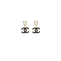 Chanel CC Logo Pearl Drop Earrings Big Model L
