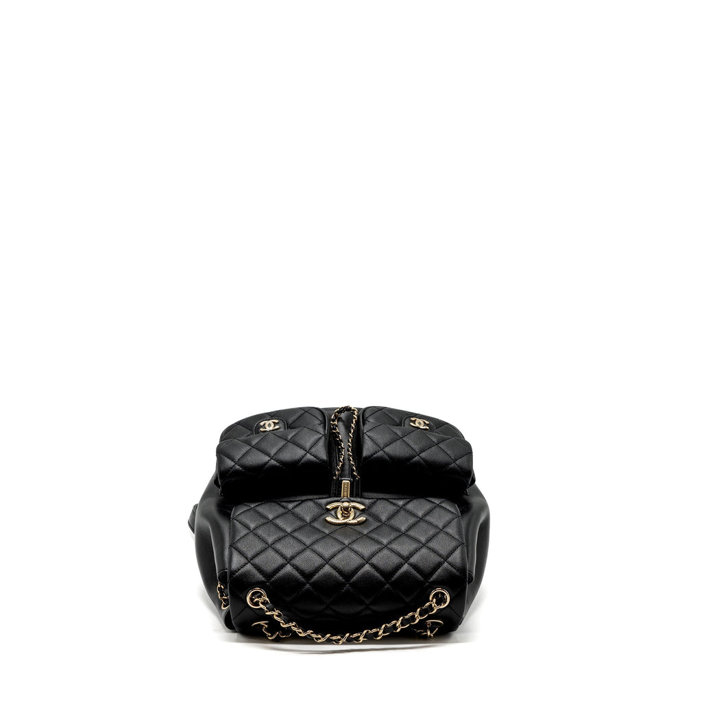 Chanel 23A Triple Pack Backpack Calfskin Black L (microchip)