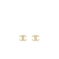 Chanel Beads CC Logo Earrings Light Gold Tone