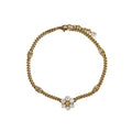 Gucci Crystal Double G Necklace Metal Aged Gold