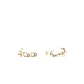 Chanel Coco Chanel letter earrings light gold tone