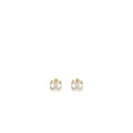 Chanel Square CC Logo Earrings Crystal Light Gold Tone