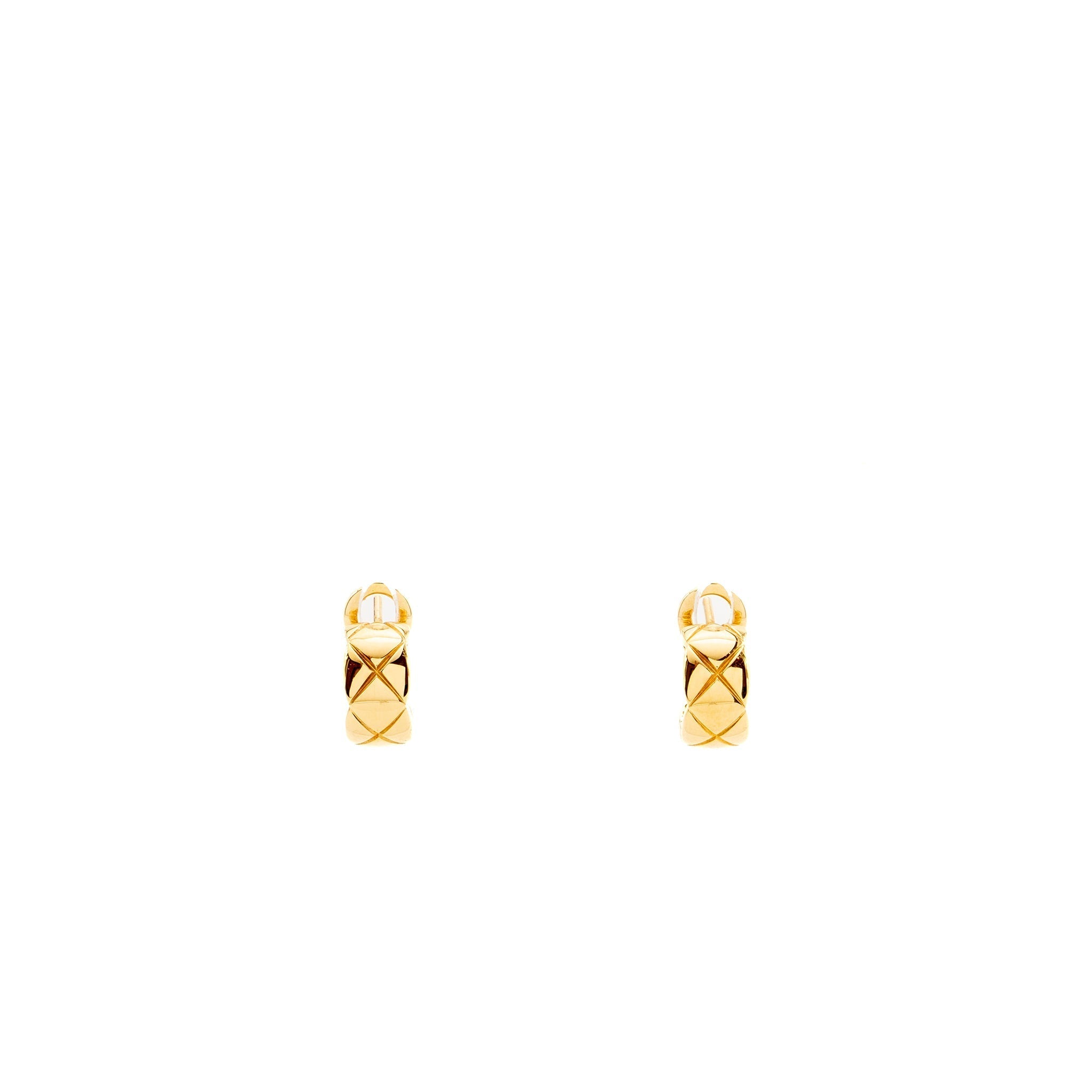 Chanel Coco Crush Earrings Quilted Motif, 18k Yellow Gold