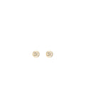 Chanel round cc Logo earrings white light gold tone