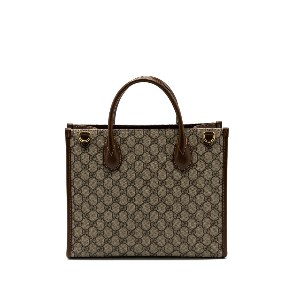 Gucci GG small tote bag GG supreme canvas / brown