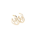 Chanel Giant Heart and CC logo earrings light gold tone