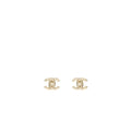 Chanel Classic CC Logo Earring Light Gold Tone