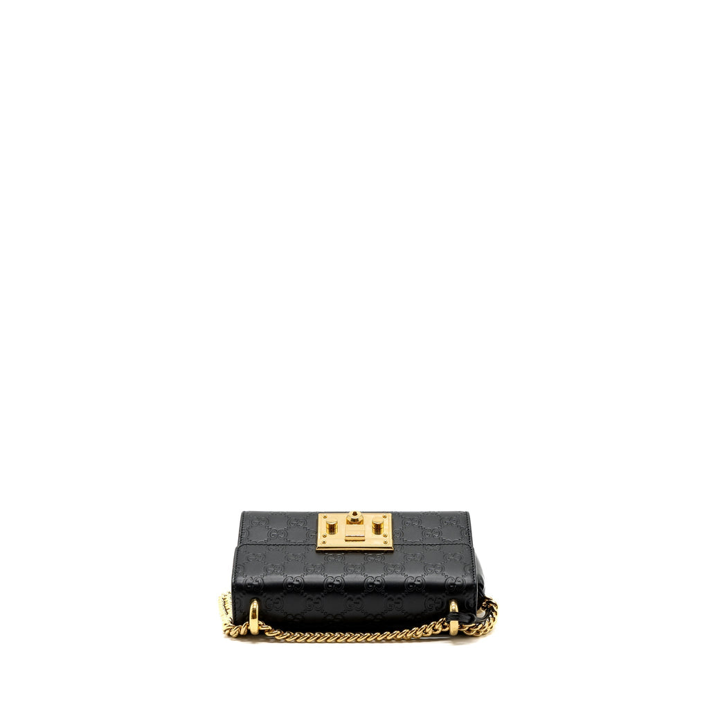 Gucci padlock chain bag calfskin black
