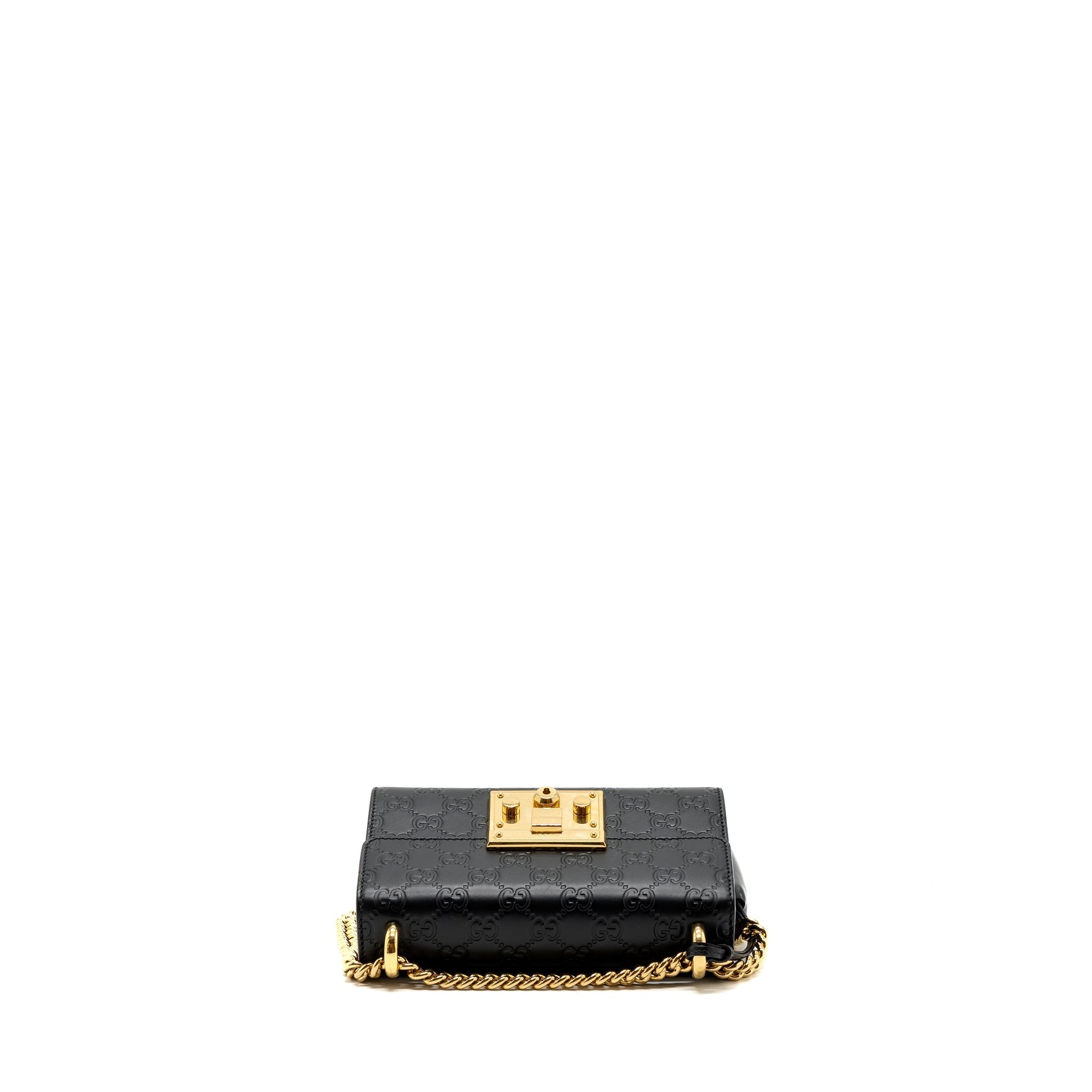 Gucci padlock chain bag calfskin black