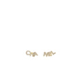 Chanel Crystal Letter Logo Earring Light Gold Tone