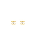 Chanel CC logo with crystal earrings gold tone