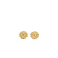 Chanel Shell CC Logo Earrings Crystal Gold Tone