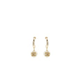 Chanel round dropped earrings crystal/ pearl light gold tone