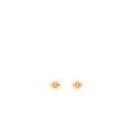 Chanel mini round with CC logo rainbow earrings light gold tone