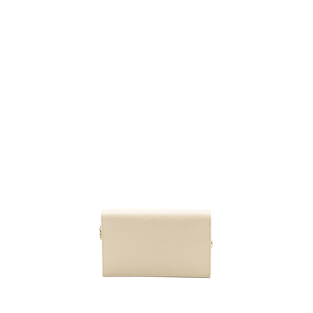 Gucci Interlocking G Crossbody Chain Bag Wallet leather White L