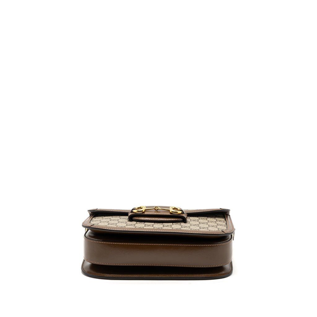Gucci Horsebit 1955 Shoulder Bag GG Supreme Canvas/ Leather Brown