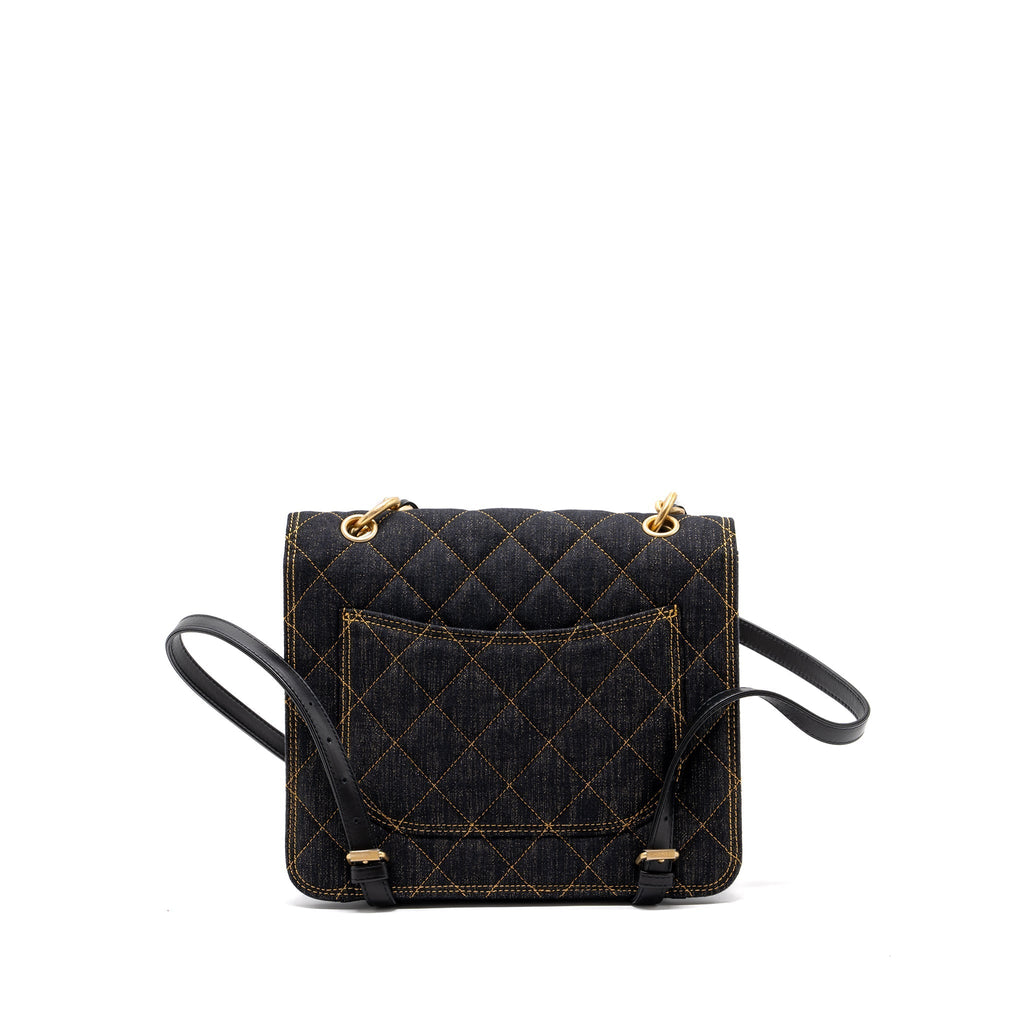 Chanel 23S flap backpack denim dark blue Brushed  (microchip)