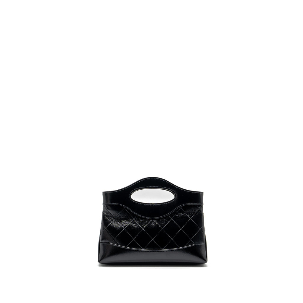 Chanel 24c mini 31 clutch with chain shiny calfskin black L (microchip)