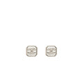 Chanel Square CC Logo Earrings Crystal