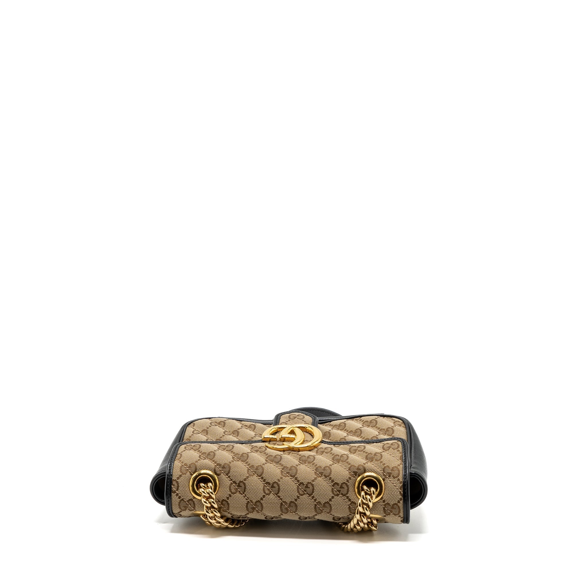 Gucci mini GG marmont bag GG canvas / leather beige/ black