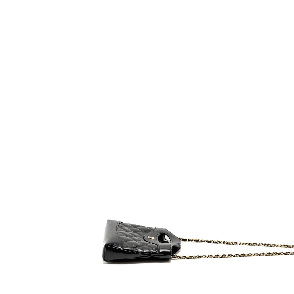 Chanel Mini 31 Clutch with Chain shiny lambskin black L (microchip)