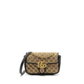 Gucci mini GG marmont bag GG canvas / leather beige/ black