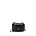 Chanel fold flap vanity clutch with chain caviar black