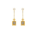Chanel Perfume Bottle Drop Earrings Pearl/Crystal Gold Tone