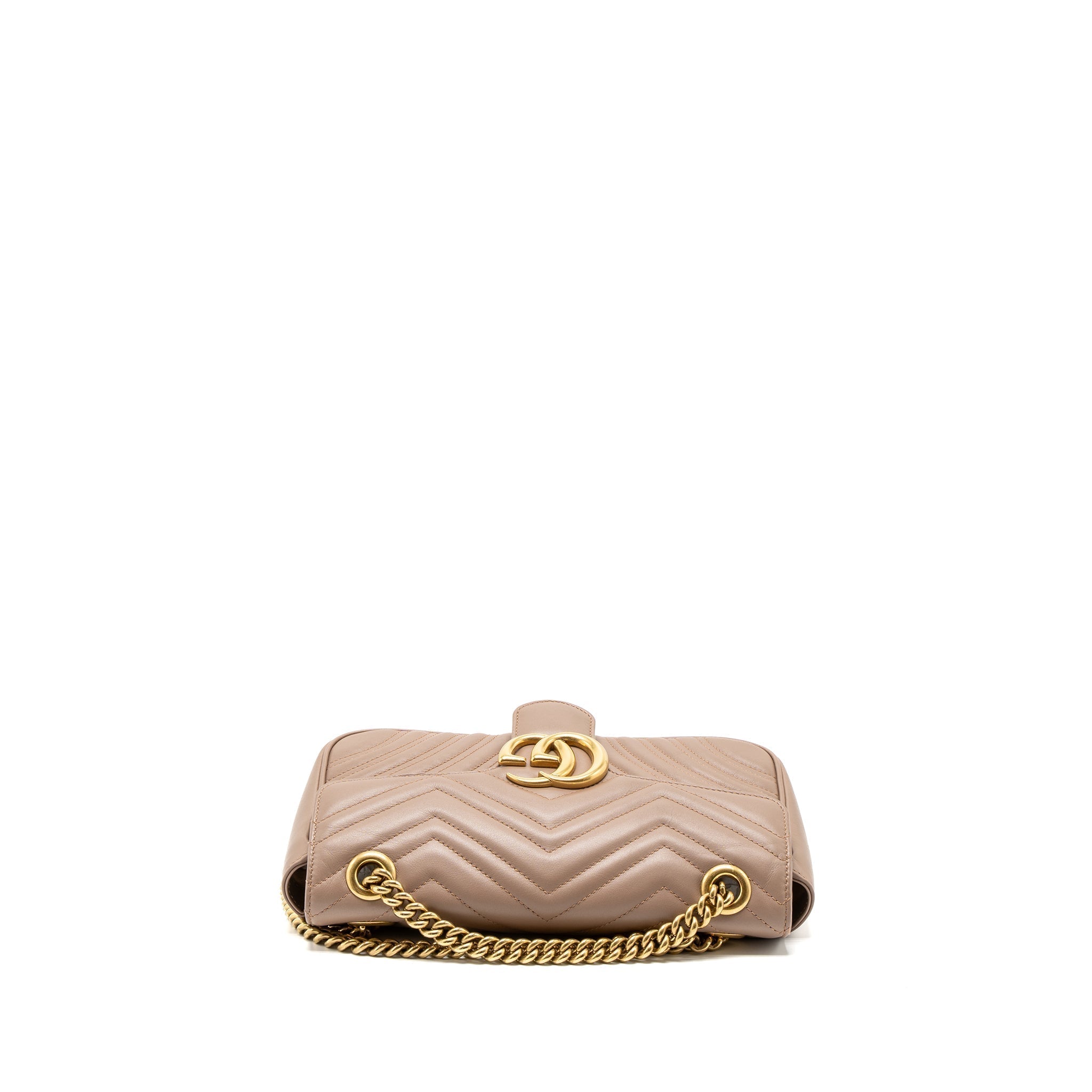 Gucci Small GG Marmont Bag Calfskin Beige Brushed