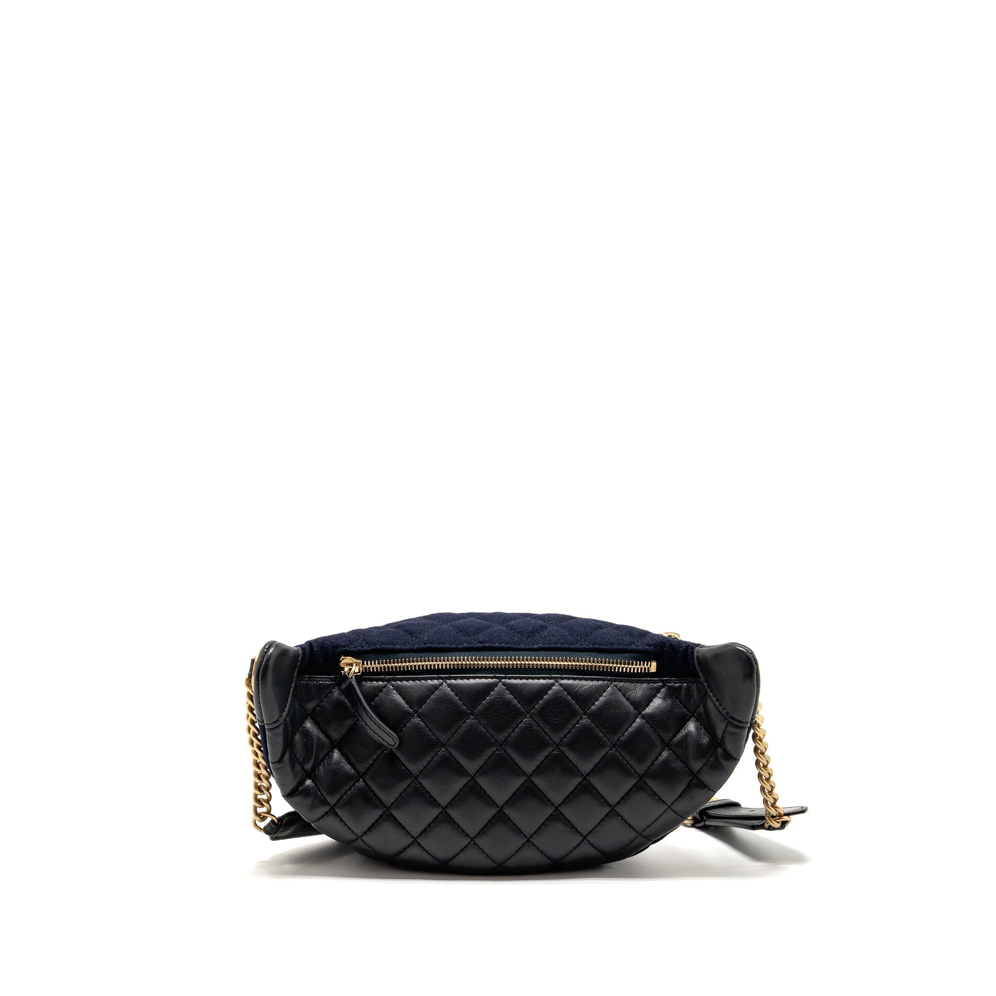 Chanel Paris Hamburg Charms Belt Bag Wool/Lambskin Navy/Black
