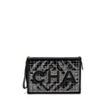 Chanel Letter Logo Clutch Bag Tweed PVC/Lambskin Black L