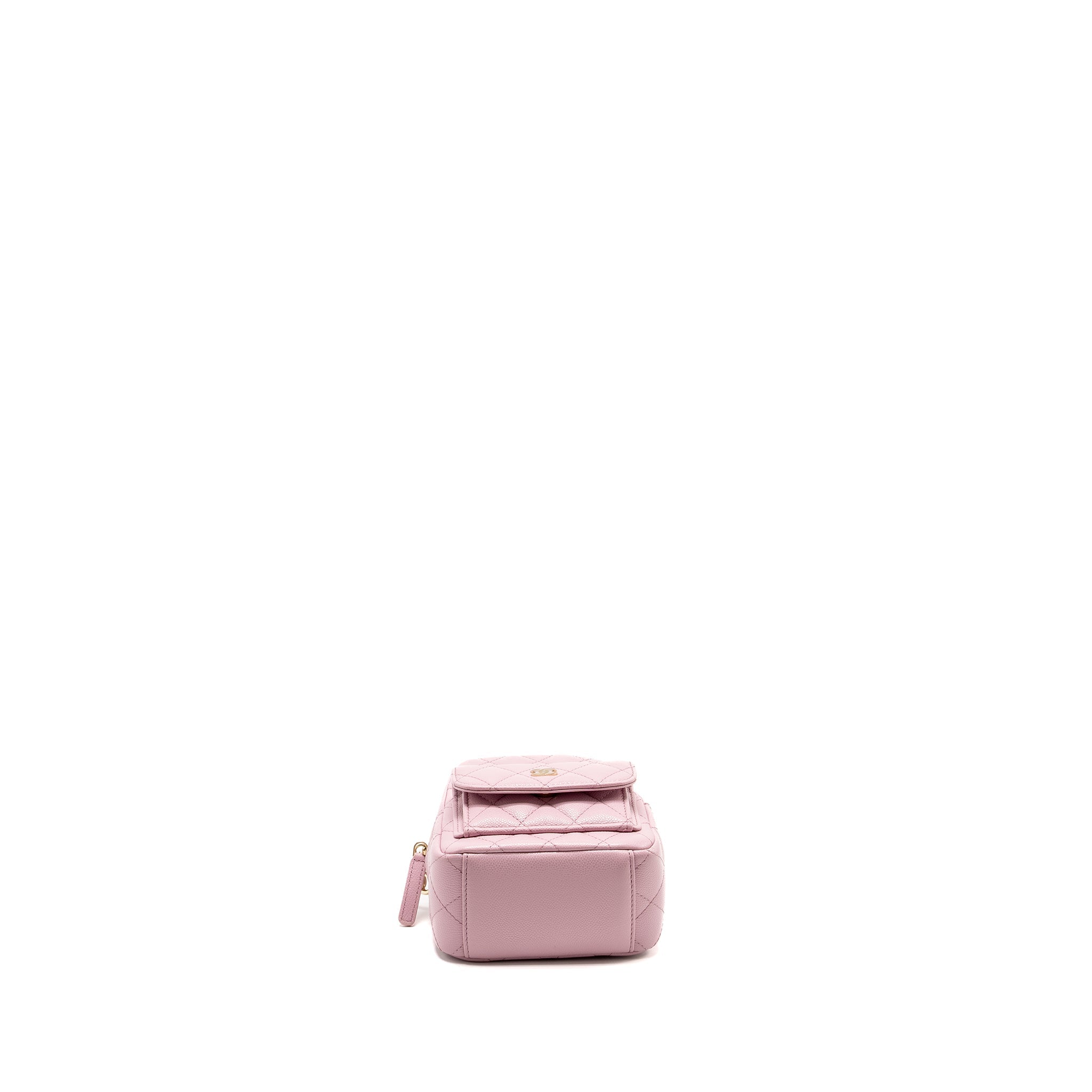 Chanel 24p Classic Mini Backpack Shiny Grained Calfskin Light Purple L (Microchip)