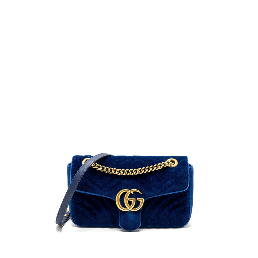 Gucci GG marmont shoulder bag velvet blue