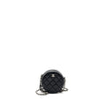 Chanel round sip clutch with chain caviar black